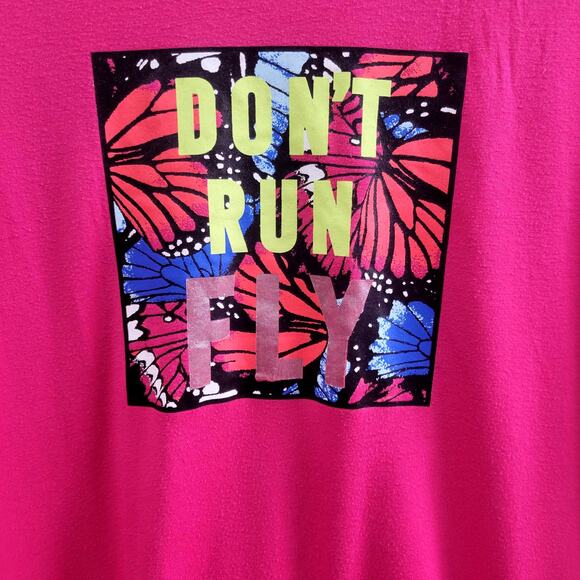 Athletic Works Butterfly Shorts and Shirt Set Girl's Size L - Picture 2 of 8